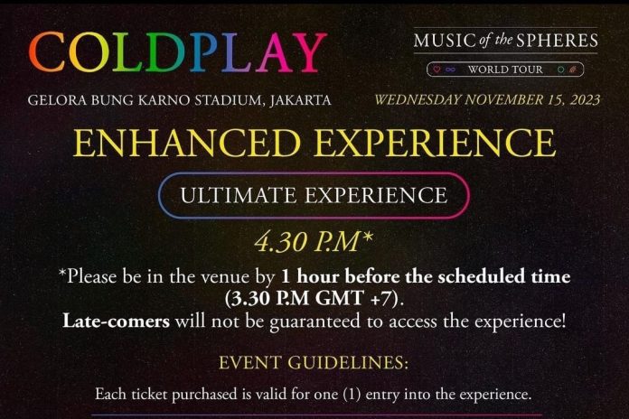Sudah resmi jam dan tanggal konser Coldplay di Jakarta - sumber gambar Instagram @pkentertainment.id